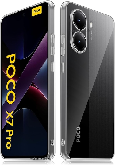 Xiaomi Poco X7 Pro Kılıf Şeffaf Silikon + 9h Ekran Koruyucu Cam