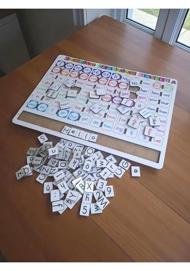 Ahşap İngilizce Eğitim Seti İngilizce Öğreniyorum Tableti - Büyük Ölçü 39x29 Cm