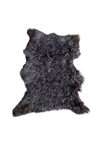 Gerçek Uzun Tüylü Koyun Postu Mürdüm 60 X 40 Cm