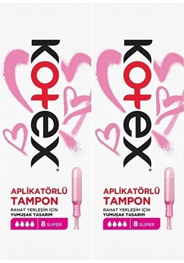 Kotex Aplikatörlü Tampon Süper 16 Lı Set 2pk 8