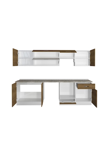 Decoraktiv Elite 280y Ank Mdf Hazır Mutfak Dolabı - Tezgah Dahil - Pera Meşe