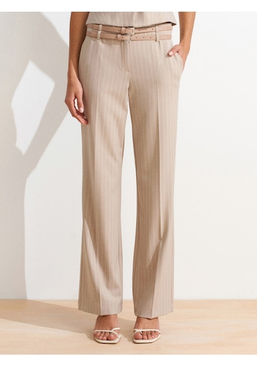Dilvin 72129 Çift Kemerli Pantolon-bej Bej