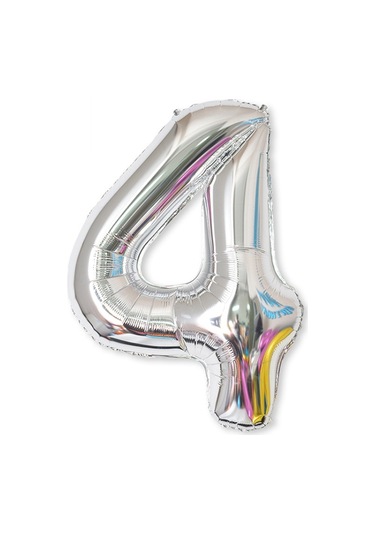 2 Adet 40 İnç Alüminyum Folyo Numarası Balonlar Doğum Günü Düğün Nişan Partisi Dekor Çocuk Top Malzemeleri 4-gümüş