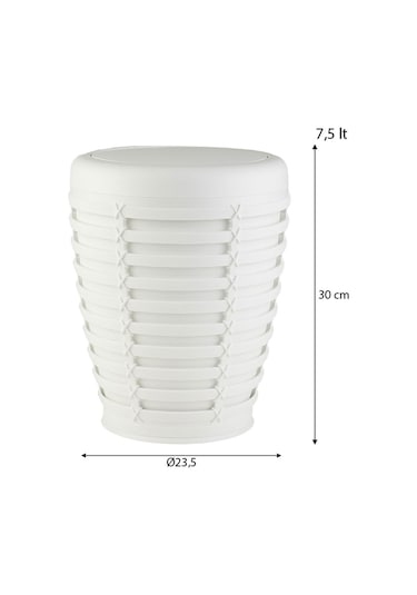 Primanova Palm Çöp Kovası Beyaz 5 Litre
