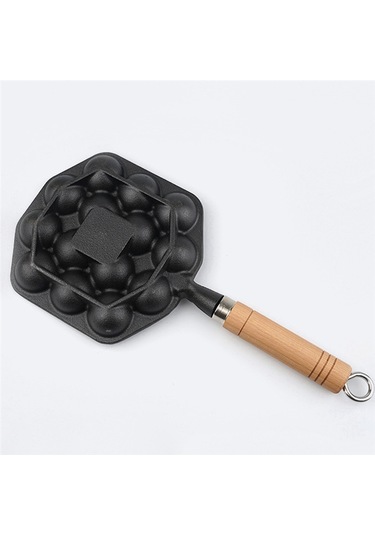 Takoyaki Pişirme Tepsisi 14 Gözlü Barbekü Plakası Elde Tutulan Pişirme Aletleri Siyah