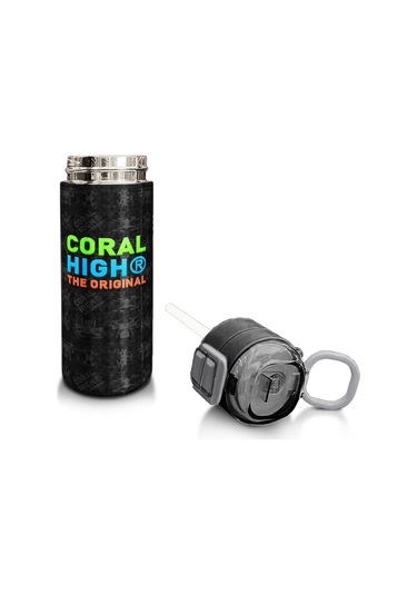Coral High Kids Siyah Drone Desenli Pipetli Ve Direkt İçim Çelik Termos 500 Ml 31891 Siyah