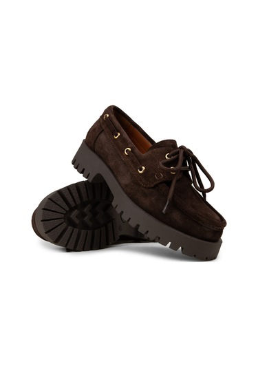 Deery Kadın Hakiki Süet Kahverengi Marin Loafer - 02036zkhvc01