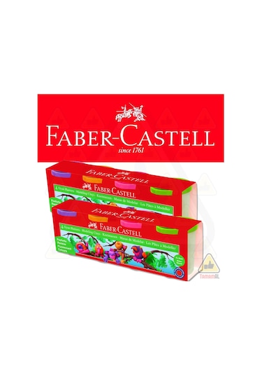 2 Adet - Faber Castell 4 Renk Oyun Hamuru Su Bazlı 2x440gr