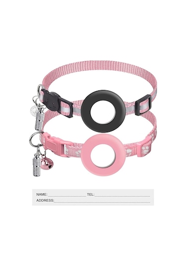 Soulader Kopmaz Kilitli Kedi Tasması Aksesuarı, Apple Airtag Uyumlu, Dekoratif Hayvan Tasması Kabı