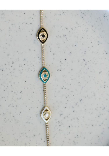 Birtekbana Renkli Mineli Göz Bileklik