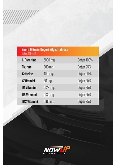 Nowup Nutrition L-Carnitine / Lemonade 25 ML x 20 Adet