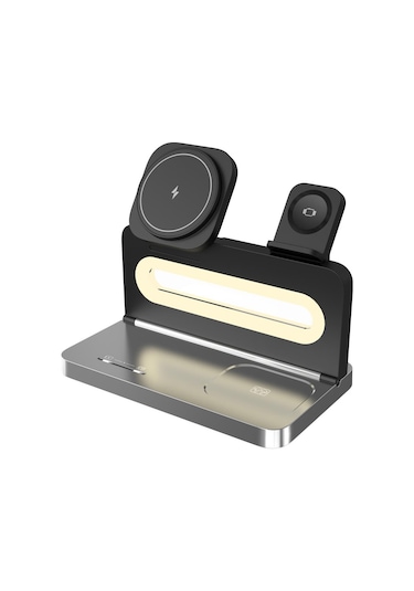 S-link Sw-cwf120 Siyah Telefon Kulaklık Akıllı Saat 15w 3 İn 1 Magsafe Kablosuz Şarj Cihazı Siyah