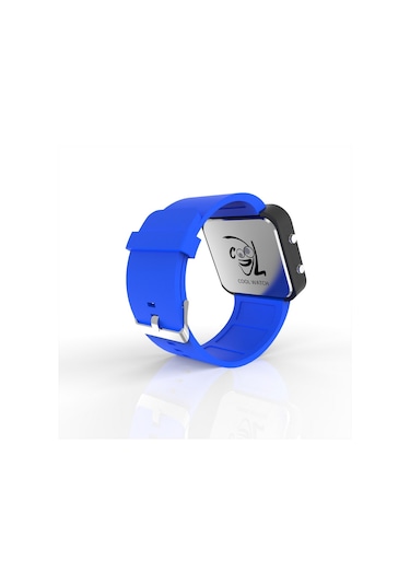 Cool Watch Saat - Siyah Led Kasa - Mavi Kayış Unisex Pembe
