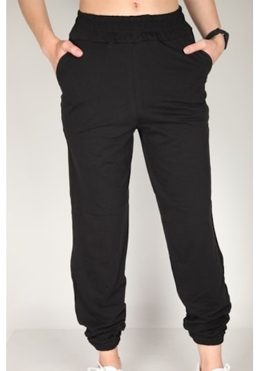 Kadın Siyah Yüksek Bel Jogger Eşofman Altın