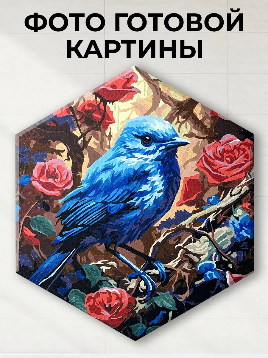 Fluid Hexagon Peyzajler Üzerinde Numaralı Boya Seti - Mavi Kuş 277703254