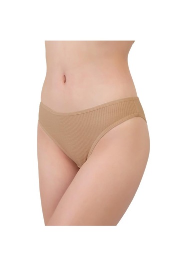 Kadın Pamuklu Ve Likralı Fitilli Kaşkorse Brezilya Külot 5'li Paket-2 Çok Renkli 2 Çok Renkli