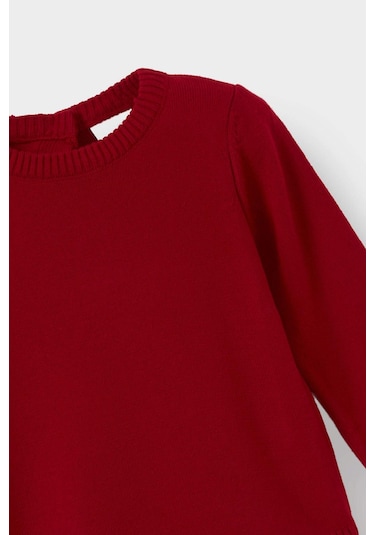 Defacto Kız Bebek Bisiklet Yaka Triko Kazak X8187a225aurd79 Kırmızı