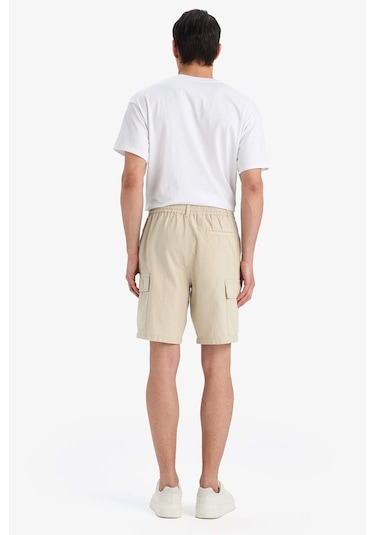 DeFacto %100 Pamuk Regular Kargo Cepli Keten Görünümlü Bermuda Şort E7799AX25SPBG430 DeFacto %100 Pamuk Regular Kargo Cepli Keten Görünümlü Bermuda Şort E7799AX25SPBG430