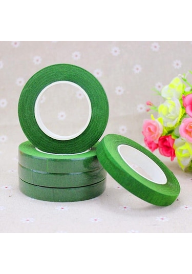 30 M Kendinden Yapışkanlı Yeşil Kağıt Bant Çiçek Çelenk Çelenkler İçin Kök Dıy Zanaat Yapay Ipek Çiçek