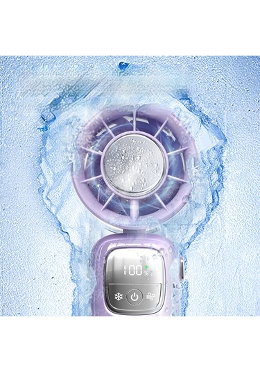 Lyon Elde Taşınardır Katlanır Soğutma Fanı Dışmekan Buz Fanı - Pembe