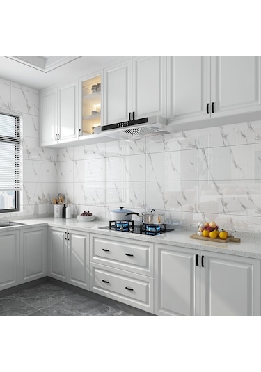 10 Adet 30x60 Cm Siyah Beyaz Mermer Kendinden Yapışkanlı Duvar Paneli