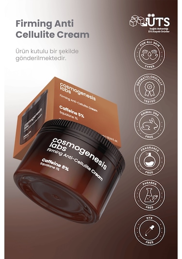 Cosmogenesis Labs %5 Kafein İçeren Selülit Kremi 300 ml - Sıkılaştırıcı Bölgesel İncelme Sağlayan Çatlak Karşıtı Vegan