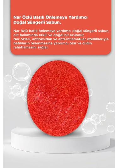 Nar Özlü Batık Ve Çilek Bacak Onarımına Yardımcı Doğal Süngerli Sabun 130gr Nar