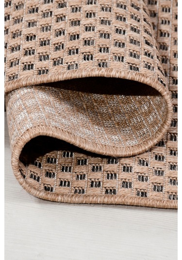 Sierra Halı Jüt Hasır Görünümlü Modern Kilim Ve Yolluk, İnce Bukle Dokuma Kahve Bej