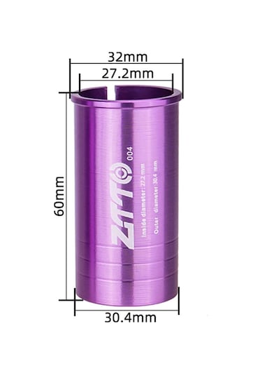 Ztto Bisiklet Koltuğu Direği Adaptörü Alüminyum Bisiklet Selesi Direği Tüpü Azaltıcı Kol Dönüştürücü - 27,2 Mm'den 30,4 Mm'ye