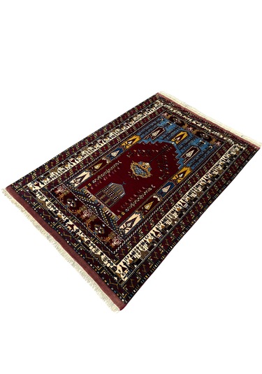 El Dokuma Sıfır Özel Koleksiyonluk Yayhalı Halısı 112x160 Kök Boya Özel Dokuma Halı Mavi