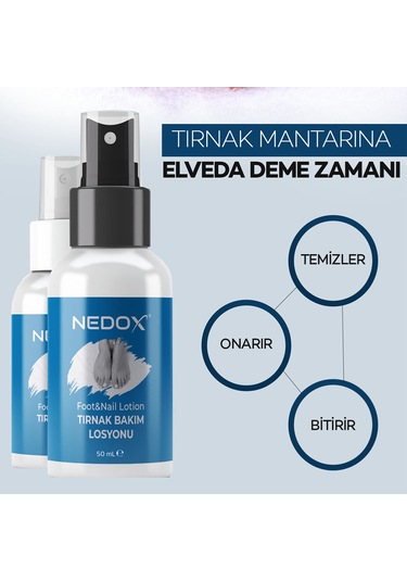 Nedox El Ayak ve Tırnak Mantarları için Pratik Bakım Sprey ve Losyon Seti 2 x 50 ML