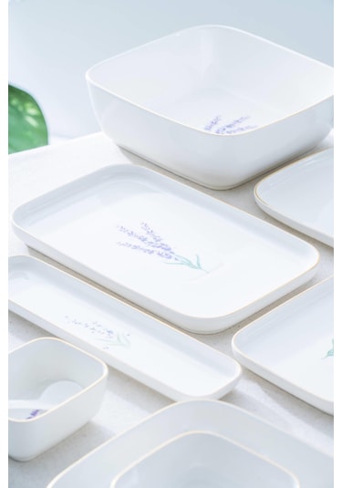 Lavande 6 Kişilik 45 Parça Kahvaltı & Yemek Takımı Beyaz