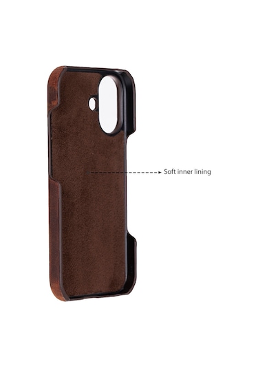 Bloomcase Ultimate Jacket Saddle Brown - Apple Uyumlu iPhone 17 6.3" Hakiki Deri Kılıf Kahverengi