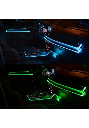 RGB Araç Içi Atmosfer Ambiyans İp Neon Torpido Led 2 Metre USB Gi
