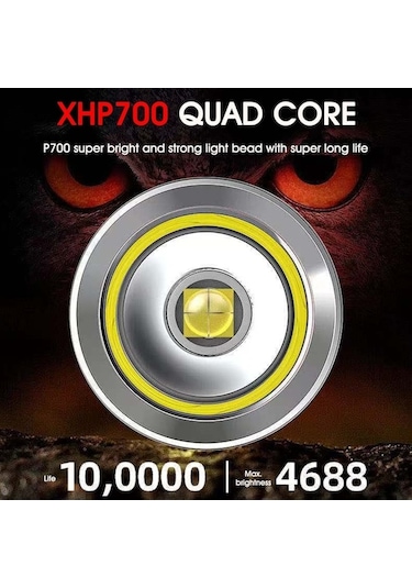 Tongxida Usb Şarjlı Güçlü Led Fener, Süper Parlak, Uzun Menzilli Dış Aydınlatma Siyah Siyah