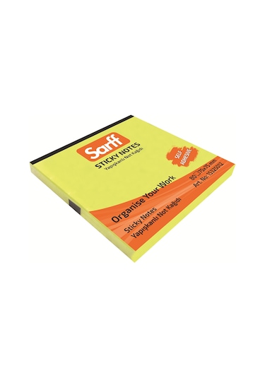 Sarff 75 x 75 MM Fosforlu Sarı Not Kağıdı 80 yp
