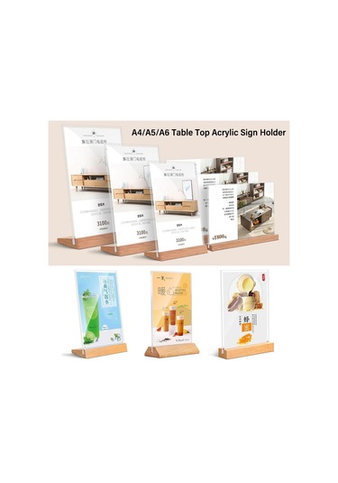 Çift Taraflı Menü Sergileme Standı A4/a5/a6 Resim Kartı Çerçevesi Masa Üstü İşaret Tutucu Restoran