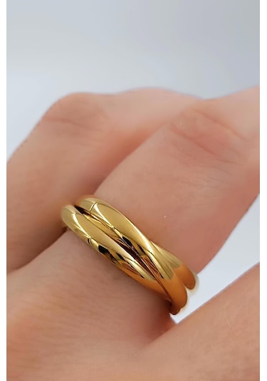 Trinity 3lü Birbirine Geçmeli Sarmal Çelik Stres Yüzük Cl44 001