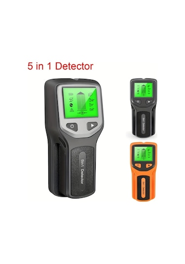 Honeybeeshop 5i 1 Arada Çubuk Bulucu Duvar Tarama Aleti Siyah Lcd Ekranlı Ahşap Metal Ac Kablosu Dedektör Taşınabilir