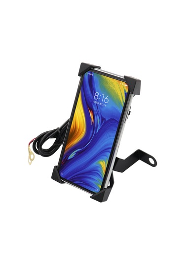 Wezone Evrensel Usb Şarjlı Motosiklet Ve Bisiklet Telefon Tutucu - 3.5-6 İnç Telefonlar İçin Hızlı Şarj Ve 360 Dönebilir Siyah