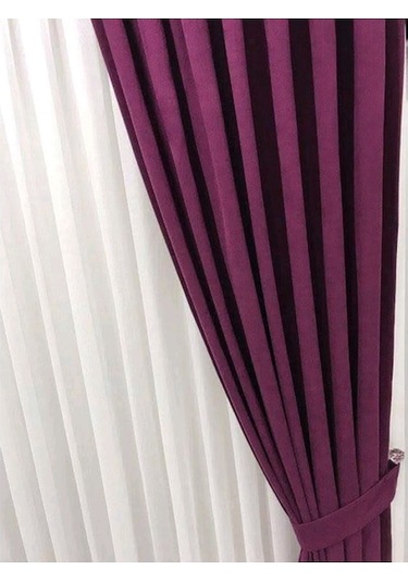 Evdepo Home Deniz Soft Pileli Fon Perde Mor (446545092) Mor