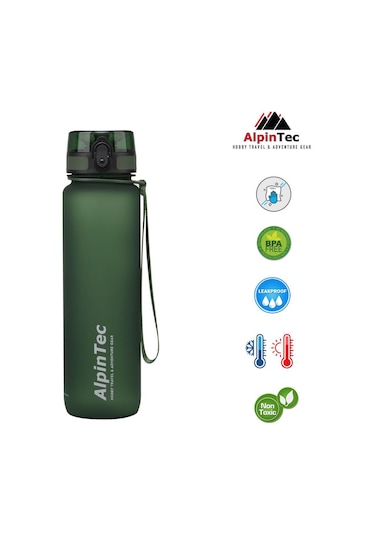 Alpintec Yeşil 28 Cm 1000 Ml Tritan Su Matarası Diğer