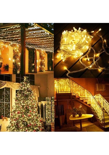 Dekoratif İp Led Yılbaşı Işık 10 Mt 100 Led Animasyonlu Eklemeli