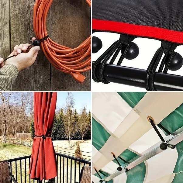 Xuweiwei 6lı Siyah Uv Dayanıklı Ağır Hizmet Bungee Kordonları Çadır Branda Treyler Bağlama Kayışı Diğer