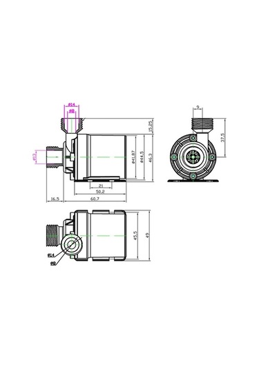 Trendooze Suntek 12v Fırçasız Su Pompası, 800l/h, Ev/yaşam