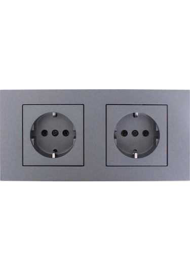 Ovivo Grano Füme 2'li Set Topraklı Priz Topraklı Priz