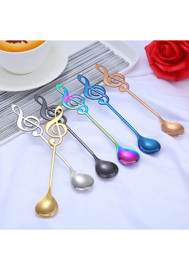 2 Adet Yaratıcı Nota Kahve Karıştırma Kaşığı Çok renkli