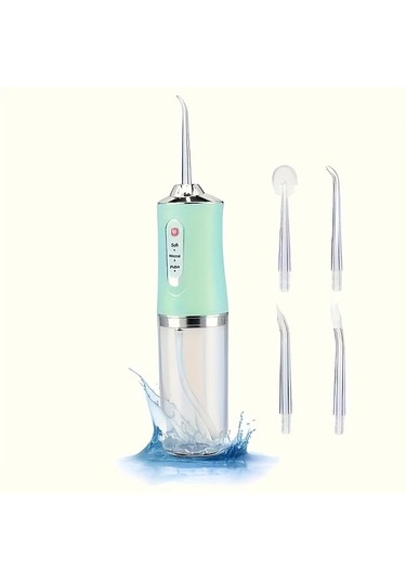 Willowhaven Yeşil Şarj Edilebilir Su Diş İpi 4 Jet Başlıklı Usb Şarj Taşınabilir Diş Temizleyici