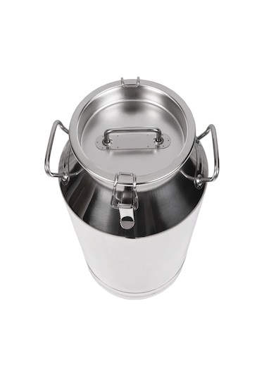 Melasty Süt Sağma Makinesi Paslanmaz Süt Güğümü 50 Litre İki Kulplu Kapaklı Ø208 Mm Geniş Ağız -1730