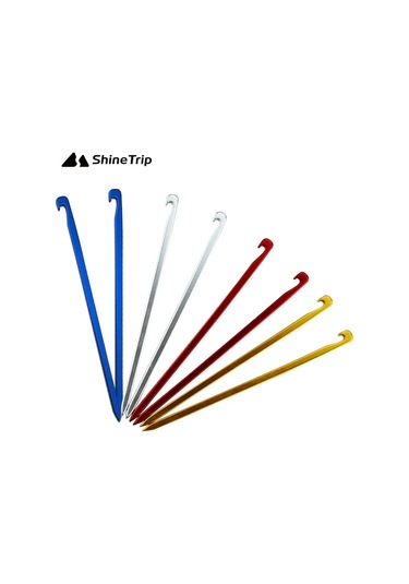 Xindoker Uçak Alüminyum Çelikten Yapılmış, Ultra Hafif, 16cm Uzunlukta, Dört Yönlü Tasarım, Çadır Sabitleme İçin Güçlü Toprak Çivi - Kırmızı Kırmızı